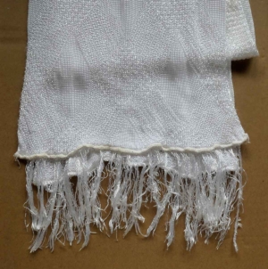 White Knitted Silk Scarf