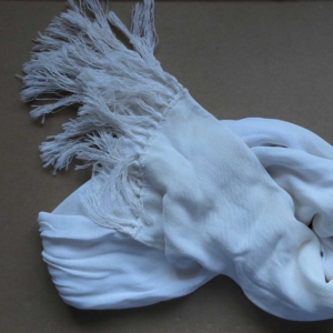 White Rayon Scarf