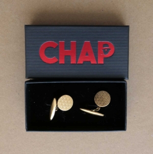 Gold Hammered Circular Cufflinks