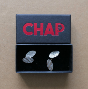 Oval Striped Cufflinks