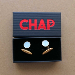 Pale Blue Circular Cufflinks