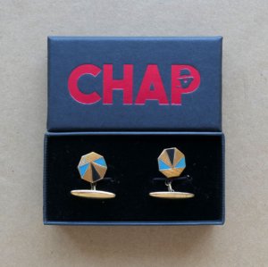 Deco Black and Blue Cufflinks