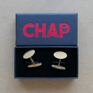Gold Oval Deco Cufflinks