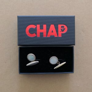 Mother-of-Pear Circular Cufflinks